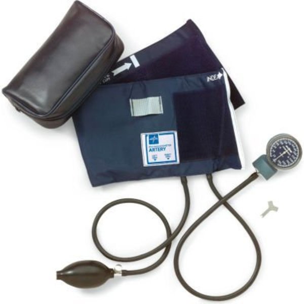 Medline Industries, Inc Medline MDS9413 Handheld Aneroid Sphygmomanometer, Large Adult Cuff, Blue MDS9413